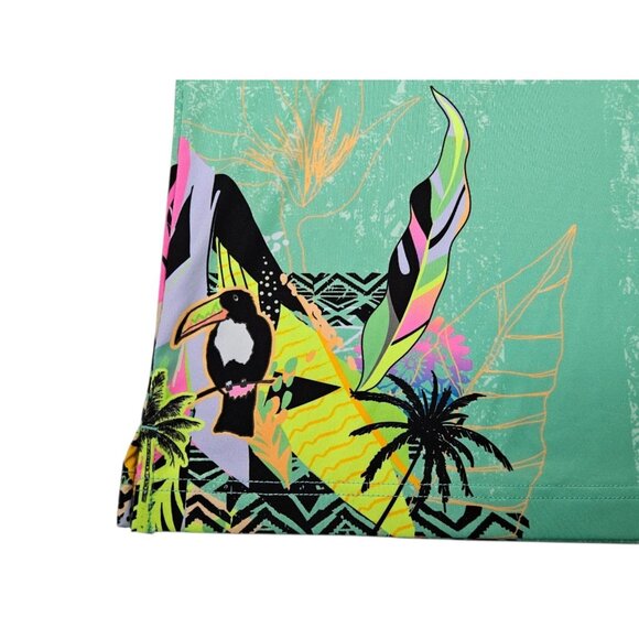 Sunday Swagger Tropical Polo Shirt Men's Large Colorful Green Performance Golf - Picture 2 of 12